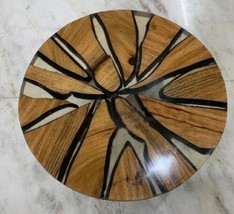 Live Edge Acacia Wood Round Epoxy Table Top Handmade Living Room Decor F... - $280.31+