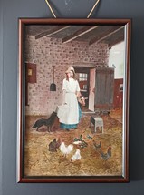 Feeding the Chickens oil on canvas by George Bacon Wood Jr. 1909 - £2,151.23 GBP