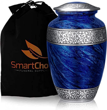 SmartChoice Urn for Human Ashes Adult Memorial urn Funeral Cremation Urns Blue - $101.54
