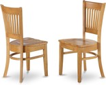 East West Furniture Vancouver Dining Room Chairs - Wooden Seat And Oak S... - £121.29 GBP