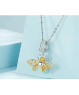18K 925 Sterling Silver Glow-In-The-Dark Honeybee Charm Fit Pendant Neck... - $49.99