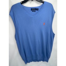 Polo Ralph Lauren Men Golf Knit Vest Pima Cotton Sweater Blue Pullover L... - £15.51 GBP
