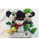 DISNEY DAN DEE COLLECTOR Mickey Minnie Mouse SNOWMAN MUSICAL PLUSH PALS - $68.23 CAD