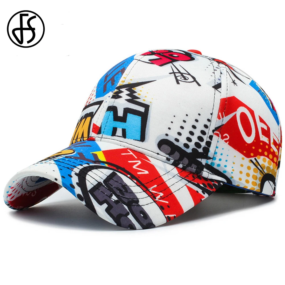 FS 2024 Graffiti Hip Hop Baseball Cap For Men Streetwear Women Summer Caps - £11.69 GBP