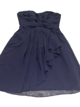 David&#39;s Bridal Navy Blue Strapless Dress Size 4 Sweetheart Neckline EUC - £15.01 GBP