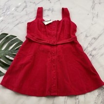 Asos Curve Denim Corduroy Mini Dress Size UK 20 US16 New Bright Pink Pockets - £28.44 GBP