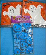 Napkins Halloween Party Ghost Orange Lot of 2 &amp; 40 Favor Bags Assorted C... - £11.11 GBP
