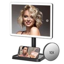 Rechargeable Makeup Mirror With Lights,Lighted Makeup Vanity, 360°Rotation - £40.89 GBP