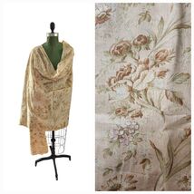 Antique 1920-30s Floral Beige Gold Sheer Fabric For Dress Making 3 1/3 Y... - $128.70