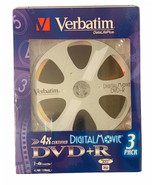 NEW Verbatim DVD-R 1 x 3 pack Digital Movie Old Stock Box of 3 Discs Rec... - $352.42 MXN