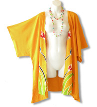 CB25 Orange Plus Size Cardigan Duster Jacket Kimono Cover up - 2X, 3X, 4X &amp; 5X - £19.58 GBP