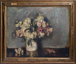 Russian Modern Still life Bouquet of Flowers Early 20th century Oil painting - £1,419.04 GBP