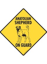 Warning! Anatolian Shepherd On Guard Aluminum Dog Sign - 6&quot; x 6&quot; - £7.95 GBP