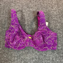 Cacique Bra Womens 36D Purple Lace Full Coverage Underwire Balconette - $24.88