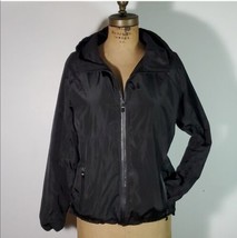 Riflessi Size M Windbreaker Black Mesh Lined Pockets Light Hooded Rain F... - $24.50