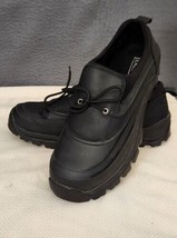 Lands End Mens 95948 Leather Rubber Snow Waterproof Shoes 13D Black - $46.95