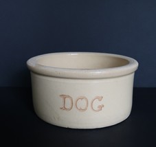 Vtg Robinson Ransbottom Pottery Dog Dish Roseville Ohio Yellow Ware - £31.59 GBP
