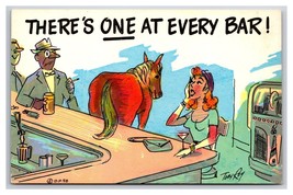 Comic Horse&#39;s Ass At Every Bar UNP Chrome Postcard Y16 - $3.91