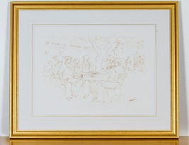 Originale senza Titolo Feltro Penna Schizzo Di Christian Jequel Framed S... - $1,259.21