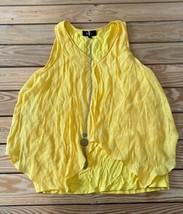 BCX Women’s Layered blouse Tank Top W/ Necklace Size L Yellow R8 - £12.58 GBP