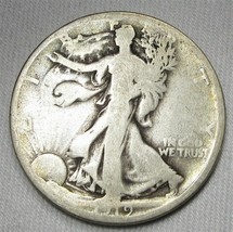 1919-D Silver Walking Liberty Half Dollar Coin AH321 - £22.78 GBP