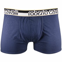 Roberto Cavalli Men&#39;s Single Pack Blue Stretch Boxer Briefs Size Extra-Small - £6.39 GBP