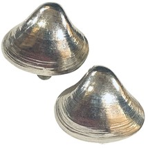 Vintage Sterling Silver 925 Seashell Clip On Earrings - £91.67 GBP