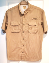 RedHead Shirt XLarge Mens Vented Fishing Short Sleeve Outdoors Button Up Khaki - £17.36 GBP