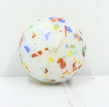 Opaque white Yellow Green Red Blue Flakes Glitterbomb 5/8in Target Marble - £6.25 GBP