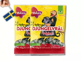 2 Bags of Djungelvrål, Swedish Licorice Candy Sweden, Swedish Salt Licorice - $7.90