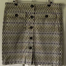 W by Worth Women&#39;s Geometric Button-Up Mini Skirt Size 6 Multicolor - $19.80