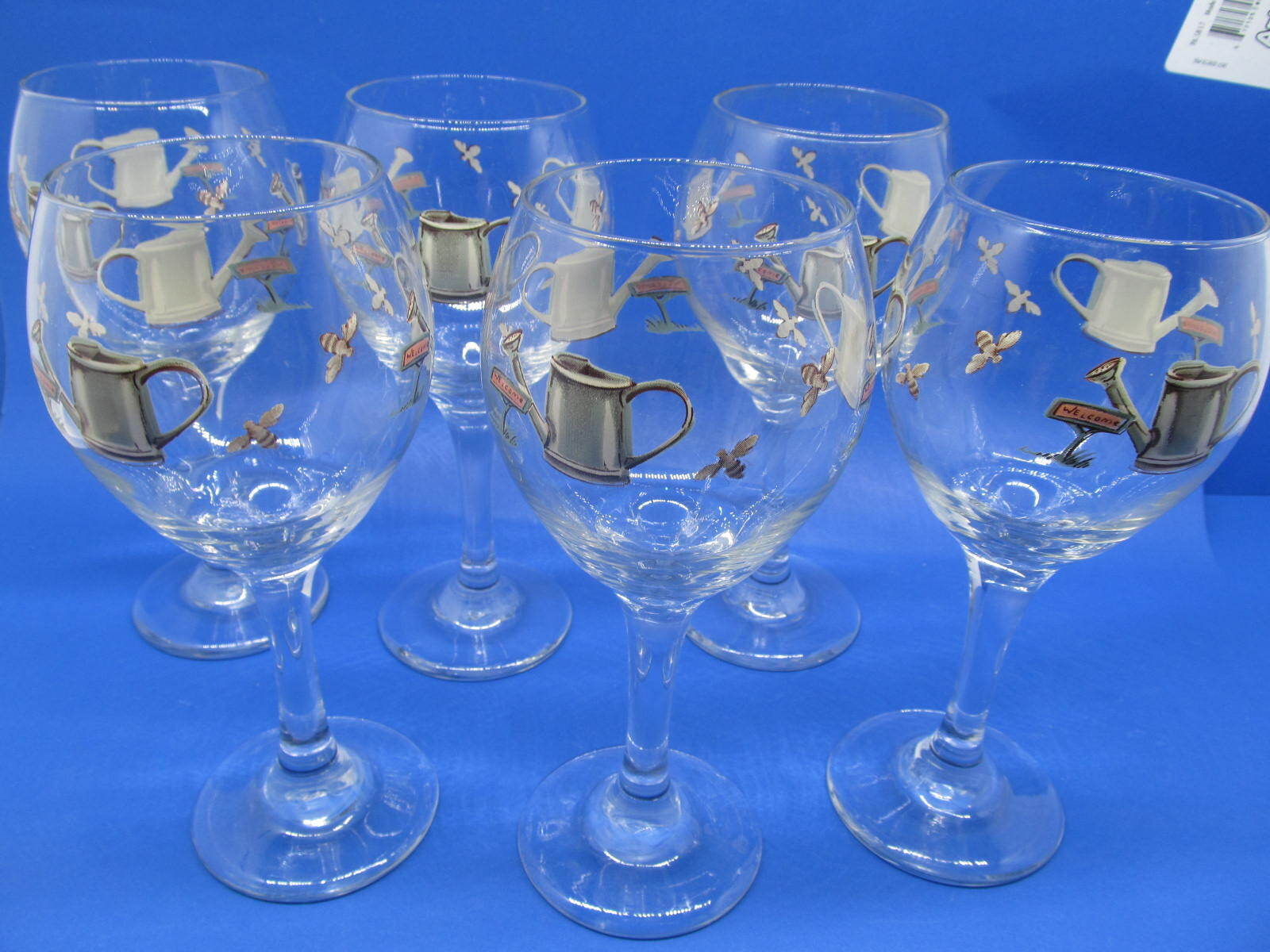 Pfaltzgraff Naturewood 7 7/8" Wine Water Goblets Set Of 6 Glasses VGC - $37.05