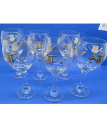 Pfaltzgraff Naturewood 7 7/8&quot; Wine Water Goblets Set Of 6 Glasses VGC - £29.06 GBP