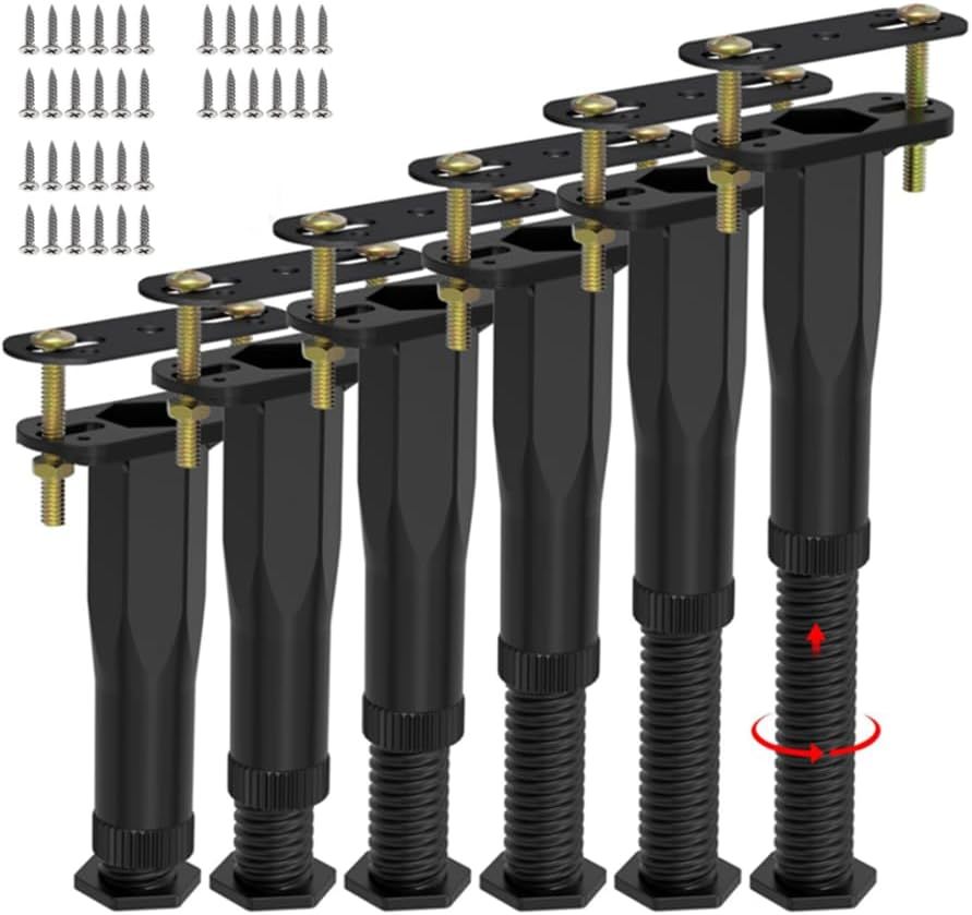 6 Pcs Adjustable Height Bed Frame Support Legs (7.7&quot;-13.3&quot;), Bed Support... - $41.98