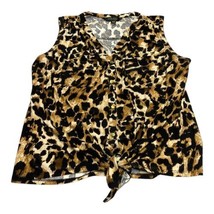 Thalia Sodi Leopard Print Tank Top Waist Tie Women’s Size Small - £12.36 GBP