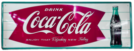 Vintage 1956 Coca-Cola Single-Sided, 1927 Design Tin Advertising Sign - £1,435.70 GBP