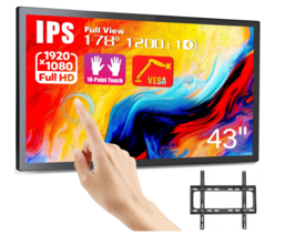 43&quot;Multi-Touch Screen Monitor,Built-in Speakers,16:9 Display 1920 x 1080P - £524.38 GBP