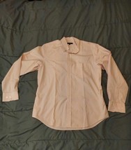 Jaeger Checkered Button-Up Dress Shirt Size XL Pink/White Collar Neck Cotton - £17.99 GBP