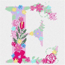Pepita Needlepoint Canvas: The Letter E Flowering Pastel, 7&quot; x 7&quot; - £39.96 GBP+