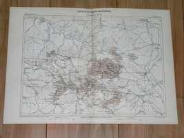 1888 Antique MALTE-BRUN Map Of Brunswick Braunschweig Hanover Vicinity Germany - £20.72 GBP