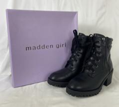 Madden Girl Women&#39;s Combat Boots Black Lace / Zipper Size 7 M - $61.74