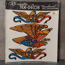 Vintage TEX-DECOR Reusable Removable Translucent Vinyl Decals Eagles - £11.01 GBP