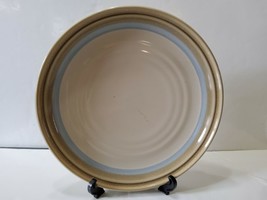 Noritake Stoneware PAINTED DESERT 12&quot; Round Plate Platter Blue Tan Strip... - £29.33 GBP