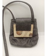 R&amp;Y Augousti Paris VTG Black Leather Tote Sachel Velvet Lined Shell Inla... - $59.38 CAD