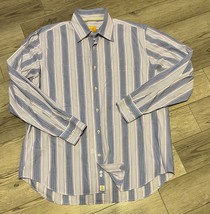 Robert Talbot Caramel Long Sleeve Button Down Striped Shirt Size Large - £15.49 GBP