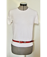 VINTAGE BRIGHTON DYED RED PHYTON SKIN BELT w/SILVER TONE BUCKLE+STAYS-Sz... - $8.91