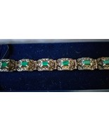 Antique, Vintage Victorian Silver 800 Bracelet with Beautiful Green Jade... - £177.75 GBP