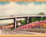 Vtg Linen Postcard Santa Monica CA California - Pass Over Roosevelt High... - $6.88