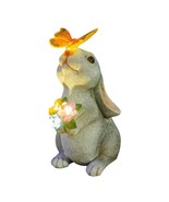 Lovely Bunny with Butterfly Solar Garden Home Decor LED Light Rabbit Statue - $62.75 CAD+