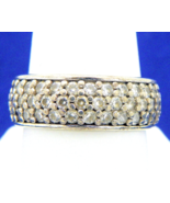 Sterling Silver Cubic Zirconia Eternity Band Ring 6.1g Size 9 - $168.07 CAD